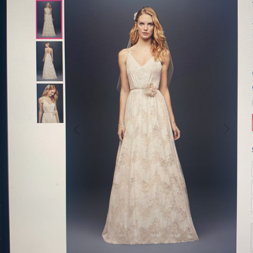 Allover Lace Spaghetti Strap A-Line Wedding Dress…Brand New W/Tags